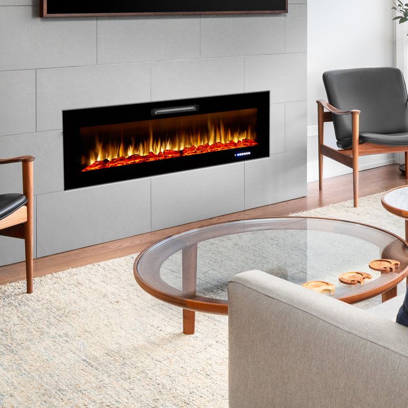 Symple Stuff Paynesville Recessed & Wall Mounted Electric Fireplace